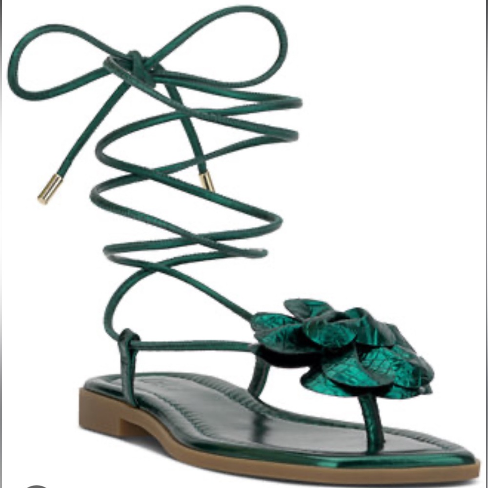 New I.N.C. International Concepts Gilma Flower Lace-Up Flat Sandals - Picture 7 of 10
